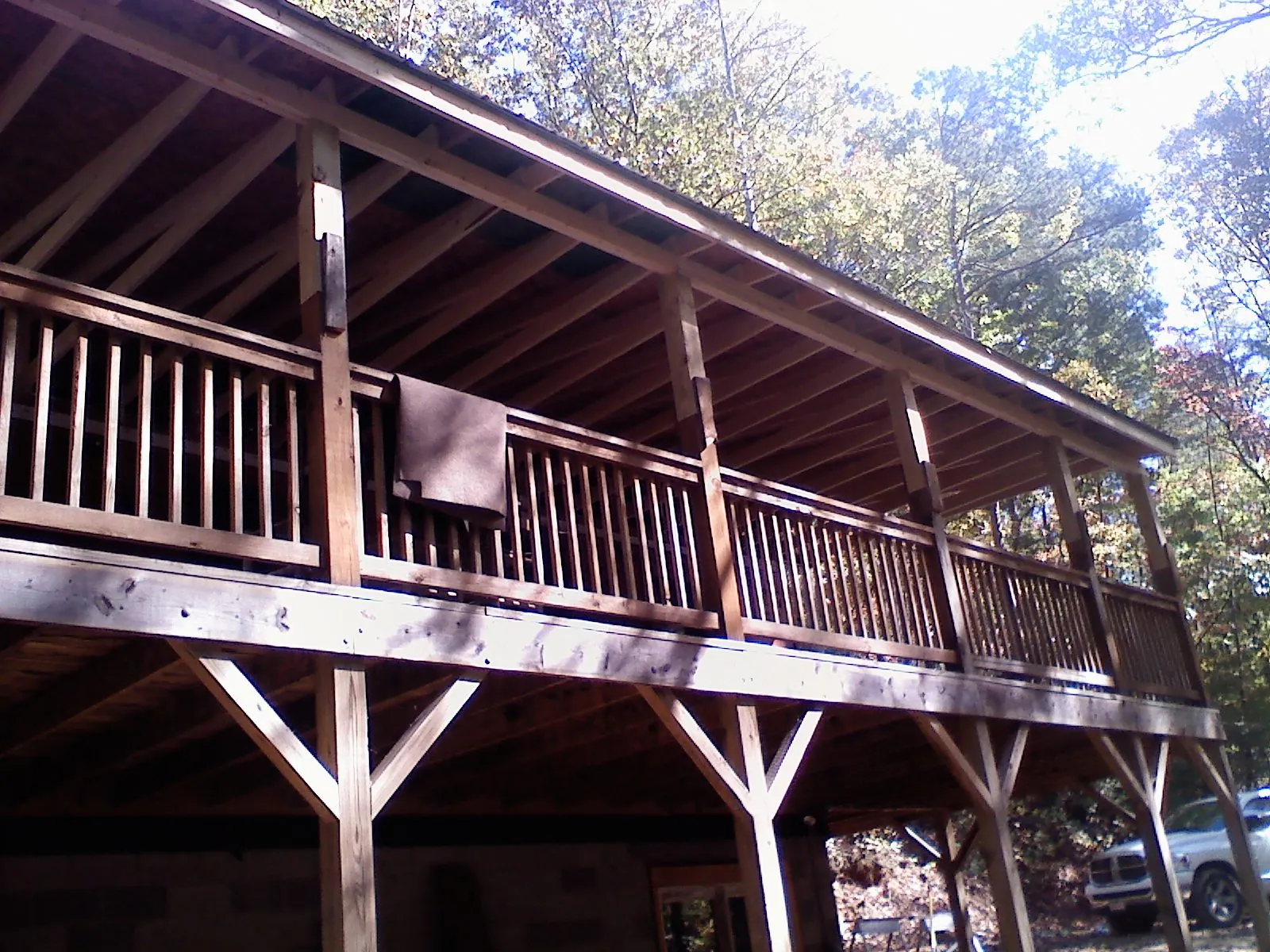 Timber framing under a new elevated porch and deck — Roof Leak Repair in Rufe by Roofing Brothers